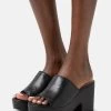 WIDE FIT - Pantolette Hoch - Black -Fashion Verkauf 00e6cd6ee65246ae90cda63500b898a8
