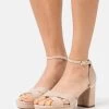LEATHER - Plateausandalette - Beige -Fashion Verkauf 14874fb7a3704fde8e20002f98831cec