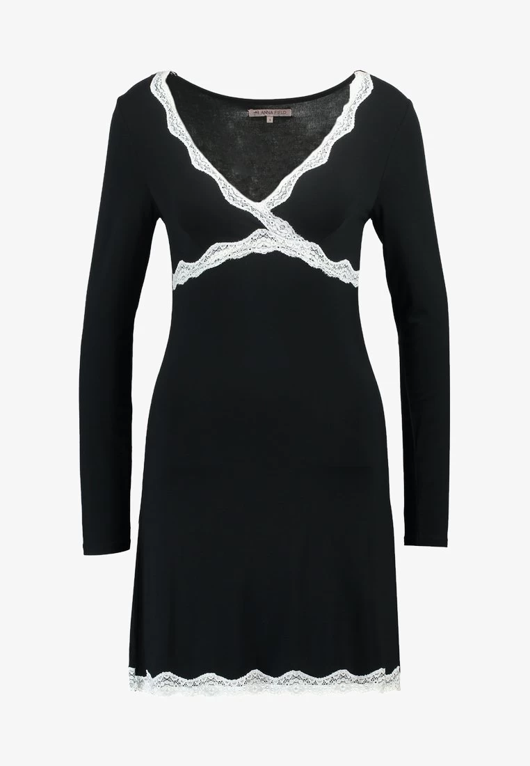 Anna Field HEIDI LONG SLEEVES VISCOSE NIGHTDRESS - Nachthemd - Black 7 Anna Field HEIDI LONG SLEEVES VISCOSE NIGHTDRESS - Nachthemd - Black – Bild 5