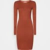 Anna Field CREW AUSSCHNITT RIPP TOP BODYCON MINI STRICKKLEID - Etuikleid - Brown -Fashion Verkauf 38de2f6e35c644b49d1c8060d1e77df3