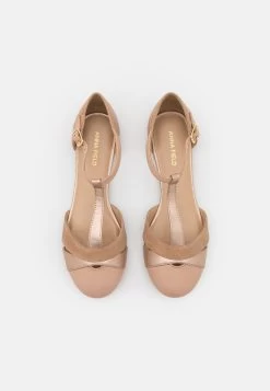 Anna Field LEATHER - Riemchenballerina - Beige -Fashion Verkauf 73c38bb24120454f8ba43b110b67ae48