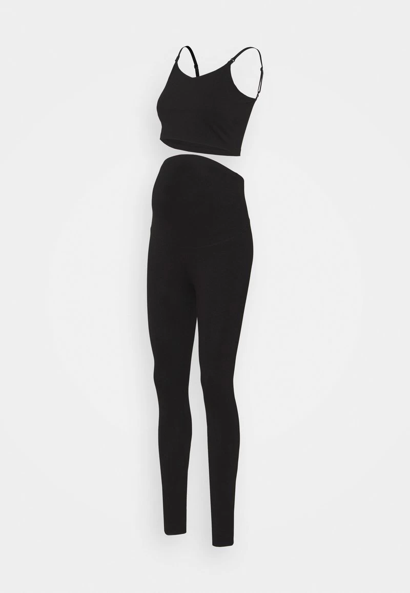 SET NURSING FUNCTION CROP TOP & LEGGINGS - Leggings - Hosen - Black 3 SET NURSING FUNCTION CROP TOP & LEGGINGS - Leggings - Hosen - Black