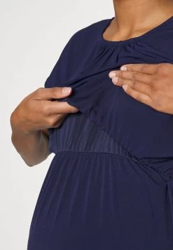 FIT AND FLARE FLOWY DROPPED SHOULDER - Jerseykleid - Dark Blue -Fashion Verkauf b98121ccc4344f8e88ae25295bea63d9