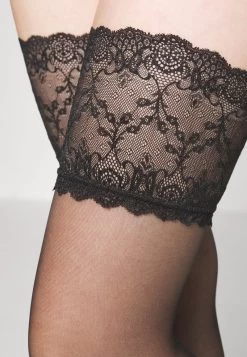 Anna Field 15 DEN LACE TOP HOLD UPS - Overkneestrümpfe - Black -Fashion Verkauf ce0eb23a9db2478f82135040abc7cb4d