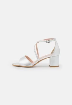 Anna Field LEATHER - Riemensandalette - Silver -Fashion Verkauf e72ac5f848d8478e9418fdf85a9fa155